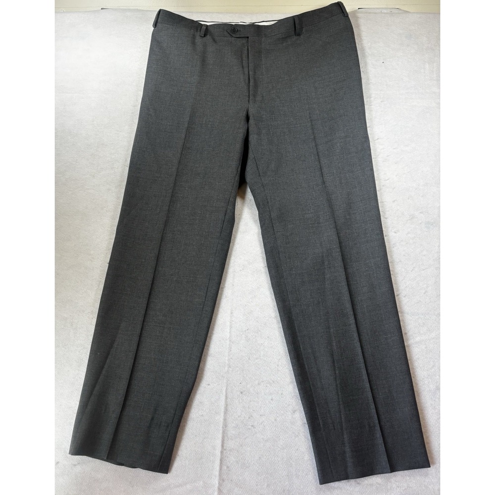 Jos A Bank Pants Mens 41x30 Charcoal Wool 1905 Custom Flat Front Dress Trousers